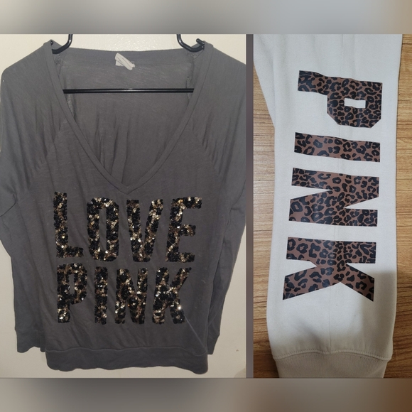 Victoria´s Secret PINK Y2K Leopard Print Bling 2pc...